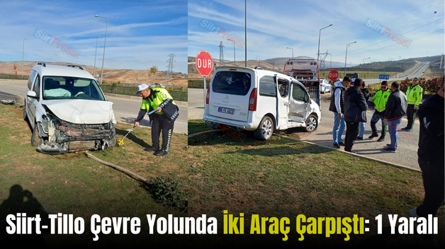 Siirt-Tillo Çevre Yolunda İki Araç Çarpıştı: 1 Yaralı