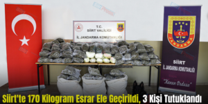 Siirt’te 170 Kilogram Esrar Ele Geçirildi, 3 Kişi Tutuklandı