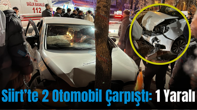 Siirt’te 2 Otomobil Çarpıştı: 1 Yaralı
