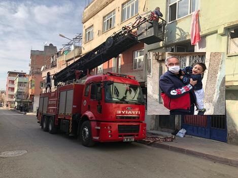 Siirt’te evde tek başına mahsur kalan 3 yaşındaki çocuğun imdadına