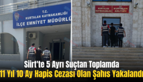 Siirt’te 5 Ayrı Suçtan Toplamda 11 Yıl 10 Ay Hapis Cezası Olan Şahıs Yakalandı