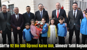 Siirt’te 92 Bin 500 Öğrenci Karne Aldı, Sömestr Tatili Başladı