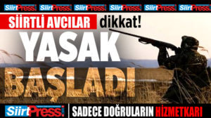 Doğa Koruma ve Milli Parklar Siirt Şube Müdürlüğü, av sezonunun