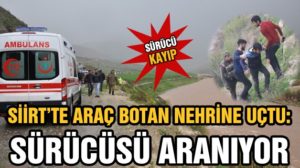 Siirt’te sürücüsünün direksiyonu hakimiyetini kaybettiği otomobil Botan Çayı’na uçtu, kazada