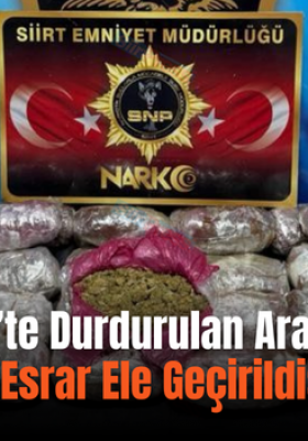 Siirt’te Durdurulan Araçta 13 Kilo Kubar Esrar Ele Geçirildi: 1 Tutuklama
