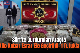 Siirt’te Durdurulan Araçta 13 Kilo Kubar Esrar Ele Geçirildi: 1 Tutuklama