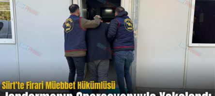 Siirt’te Firari Müebbet Hükümlüsü Jandarmanın Operasyonuyla Yakalandı