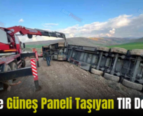 Siirt’te Güneş Paneli Taşıyan TIR Devrildi