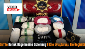 Siirt’te Koltuk Döşemesine Gizlenmiş 8 Kilo Uyuşturucu Ele Geçirildi
