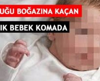 SİİRT’TE KUSMUĞU BOĞAZINA KAÇAN 4 AYLIK BEBEK KOMADA