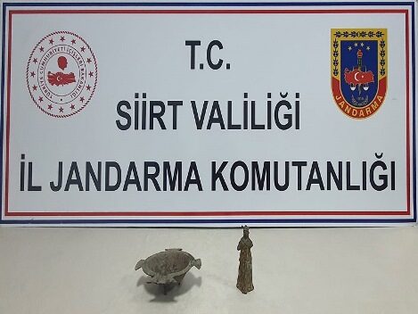 Siirt İl Jandarma Komutanlığı ekipleri ‘Tarihi Eser Kaçakçılığı’ yaptıkları tespit