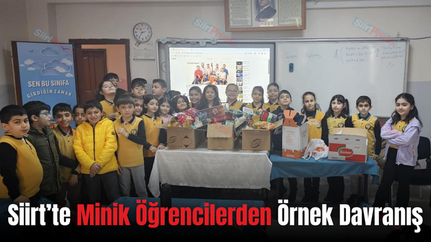 Siirt’te Minik Öğrencilerden Örnek Davranış