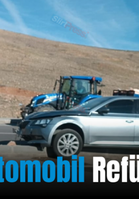 Siirt’te Otomobil Refüje Çarptı