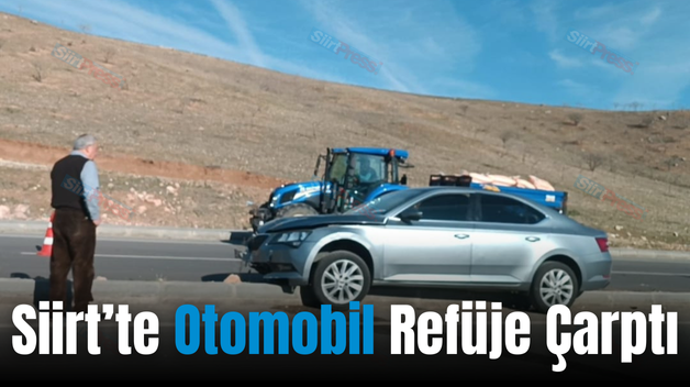 Siirt’te Otomobil Refüje Çarptı