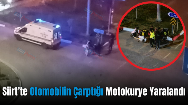 Siirt’te Otomobilin Çarptığı Motokurye Yaralandı