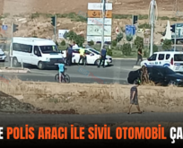 SİİRT’TE POLİS ARACI İLE SİVİL OTOMOBİL ÇARPIŞTI