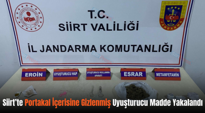 Siirt’te Portakal İçerisine Gizlenmiş Uyuşturucu Madde Yakalandı