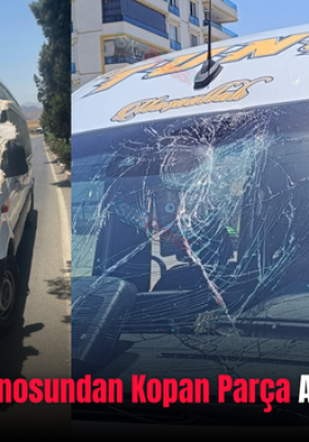 Siirt’te Reklam Panosundan Kopan Parça Aracın Camını Kırdı
