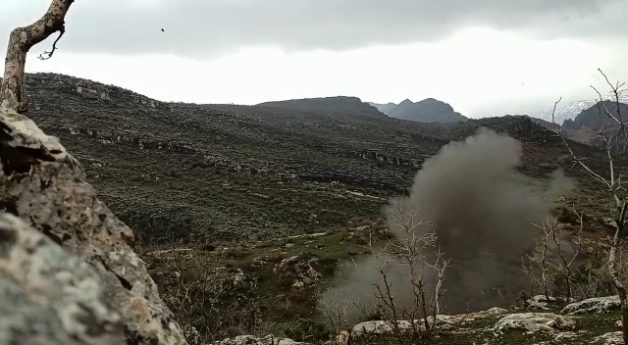 Siirt’te PKK/KCK’lı teröristler tarafından kırsal alana döşenen el yapımı patlayıcı,