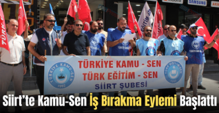 Siirt’te Kamu-Sen İş Bırakma Eylemi Başlattı