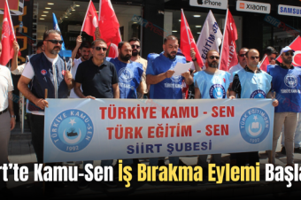 Siirt’te Kamu-Sen İş Bırakma Eylemi Başlattı