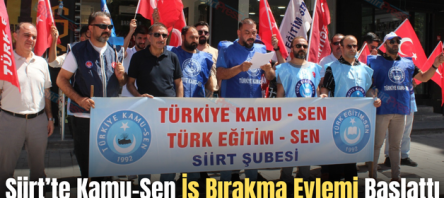 Siirt’te Kamu-Sen İş Bırakma Eylemi Başlattı