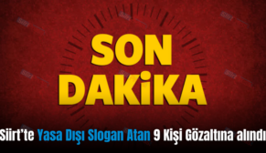 Siirt’te Yasa Dışı Slogan Atan 9 Kişi Gözaltına alındı