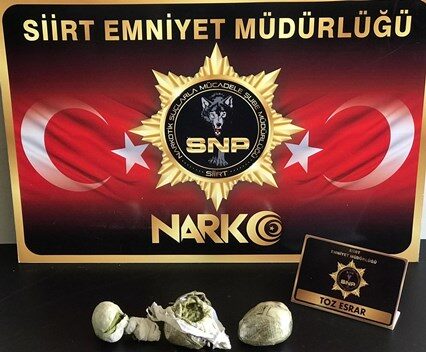 Siirt İl Emniyet Müdürlüğü ekiplerince, uygulama noktasında şüphe üzerine durdurulan