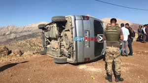 Siirt – Şırnak karayolunda meydana gelen trafik kazasında 1’i ağır