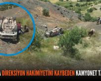 ŞİRVAN’DA DİREKSİYON HAKİMİYETİNİ KAYBEDEN KAMYONET TAKLA ATTI