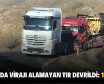 ŞİRVAN’DA VİRAJI ALAMAYAN TIR DEVRİLDİ: 1 YARALI