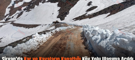 Şirvan’da Kar ve Kayaların Kapattığı Köy Yolu Ulaşıma Açıldı
