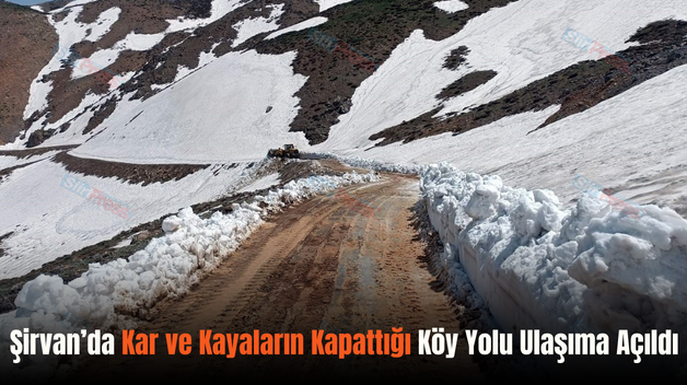 Şirvan’da Kar ve Kayaların Kapattığı Köy Yolu Ulaşıma Açıldı