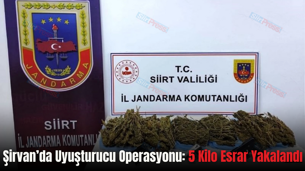 Şirvan’da Uyuşturucu Operasyonu: 5 Kilo Esrar Yakalandı