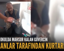 TİLLO’DA OKULDA MAHSUR KALAN GÜVERCİN ÇALIŞANLAR TARAFINDAN KURTARILDI