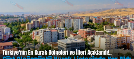 Türkiye’nin En Kurak Bölgeleri ve İlleri Açıklandı!.. Siirt Olağanüstü Kurak Listesinde Yer Aldı