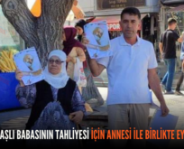 TUTUKLU YAŞLI BABASININ TAHLİYESİ İÇİN ANNESİ İLE BİRLİKTE EYLEM YAPTI