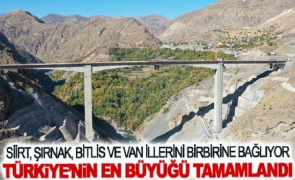 Siirt’in Pervari ilçesinde yapılan Türkiye’nin en büyük konsol viyadüklü asma