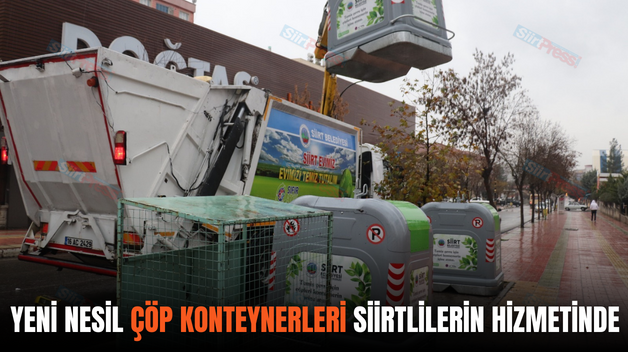 YENİ NESİL ÇÖP KONTEYNERLERİ SİİRTLİLERİN HİZMETİNDE