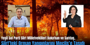 Yeşil Sol Parti Siirt Milletvekilleri Bakırhan ve Sarıtaş, Siirt’teki Orman Yangınlarını Meclis’e Taşıdı