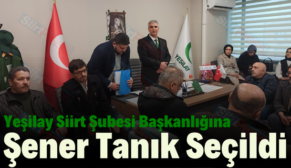 Yeşilay Siirt Şubesi Başkanlığına Şener Tanık Seçildi